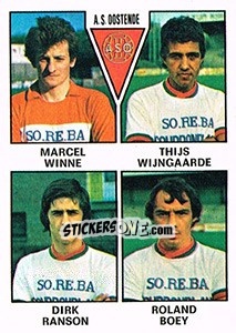 Figurina Marcel Winnie / Thijs Wijngaarde / Dirk Ranson / Roland Boey - Football Belgium 1977-1978 n. 354 - Panini