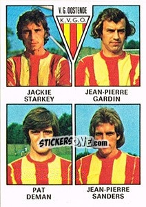 Cromo Jackie Starkey / Jean-Pierre Gardin / Pat Deman / Jean-Pierre Sanders - Football Belgium 1977-1978 - Panini