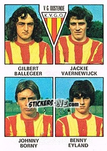 Figurina Gilbert Ballegeer / Jackie Vaernewijck / Johnny Borny / Benny Eyland - Football Belgium 1977-1978 - Panini