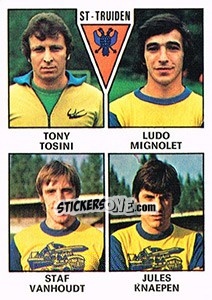 Sticker Tony Tosini / Ludo Mignolet / Staf van Houdt / Jules Knaepen - Football Belgium 1977-1978 n. 374 - Panini
