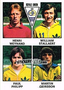 Cromo Henri Weynand / William Stallaert / Paul Philipp / Martin Geirsson - Football Belgium 1977-1978 - Panini