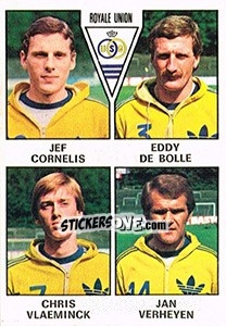 Sticker Jef Cornelis / Eddy de Bolle / Chris Vlaeminck / Jan Verheyen - Football Belgium 1977-1978 n. 380 - Panini