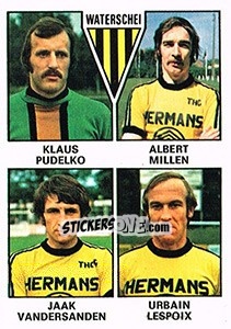 Sticker Klaus Pudelko / Albert Millen / Jaak Vandersanden / Urbain Lespoix - Football Belgium 1977-1978 n. 384 - Panini