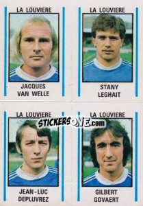 Sticker Jacques van Welle / Stany Leghait / Jean-Luc Depluvrez / Gilbert Govaert - Football Belgium 1979-1980 n. 404 - Panini