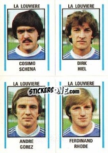 Sticker Cosimo Schena / Dirk Hiel / Andre Gorez / Fedinand Rhode - Football Belgium 1979-1980 - Panini