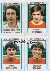 Sticker Nedelec Bulatovic / Freddy Verbelen / Karel Kesselaers / Stanley Brookes - Football Belgium 1979-1980 - Panini