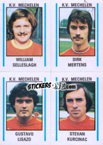 Sticker William Selleslagh / Dirk Mertens / Gustavo Lisazo / Stevan Kurcinac - Football Belgium 1979-1980 - Panini