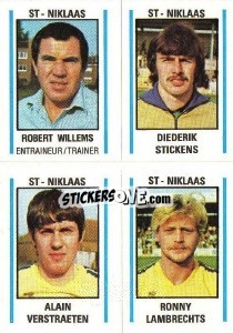 Cromo Robert Willems / Diederik Stickens / Alain Verstraeten / Ronny Lambrechts - Football Belgium 1979-1980 - Panini