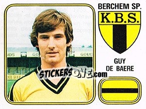 Figurina Guy de Baere - Football Belgium 1980-1981 - Panini