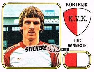 Sticker Luc Vanneste - Football Belgium 1980-1981 - Panini