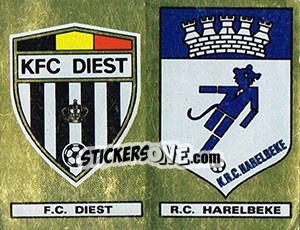 Sticker Badge F.C. Diest / Badge R.C. Harelbeke - Football Belgium 1980-1981 n. 334 - Panini