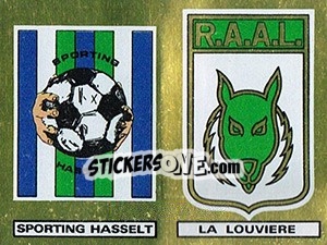 Cromo Badge Sporting Hassel / Badge La Louviere - Football Belgium 1980-1981 - Panini