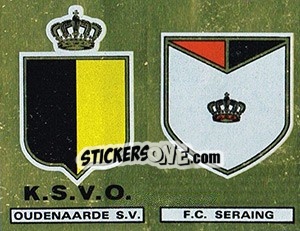 Cromo Badge Oudenaarde S.V. / Badge F.C. Seraing - Football Belgium 1980-1981 - Panini