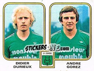 Sticker Didier Durieux / Andre Gorez - Football Belgium 1980-1981 - Panini