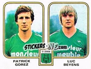 Sticker Patrick Gorez / Lec Beyens - Football Belgium 1980-1981 - Panini