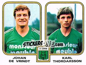 Sticker Johan de Vrindt / Karl Thordarsson - Football Belgium 1980-1981 - Panini