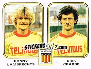 Sticker Ronny Lambrechts / Dirk Crabbe - Football Belgium 1980-1981 - Panini