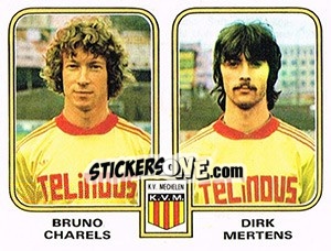 Sticker Bruno Charels / Dirk Mertens - Football Belgium 1980-1981 n. 403 - Panini