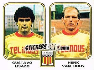 Sticker Gustavo Lisazo / Henk van Rooy - Football Belgium 1980-1981 n. 404 - Panini