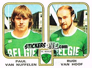 Sticker Paul van Nuffelen / Rudi van Hoof - Football Belgium 1980-1981 n. 407 - Panini