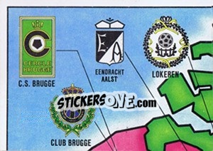 Sticker Belgique Carte - Football Belgium 1981-1982 n. 1 - Panini