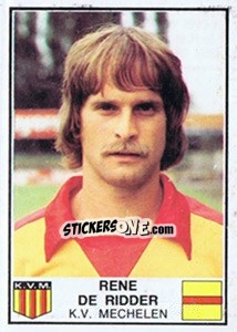 Figurina Rene de Ridder - Football Belgium 1981-1982 - Panini