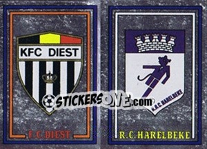 Sticker Badge F.C. Diest / Badge R.C. Harelbeke - Football Belgium 1981-1982 n. 365 - Panini