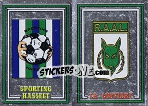 Sticker Badge Sporting Hasselt / Badge La Louviere - Football Belgium 1981-1982 n. 368 - Panini