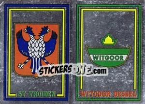 Sticker Badge St-Truiden / Badge Witggor Dessel - Football Belgium 1981-1982 - Panini