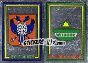 Sticker Badge St-Truiden / Badge Witggor Dessel - Football Belgium 1981-1982 n. 377 - Panini