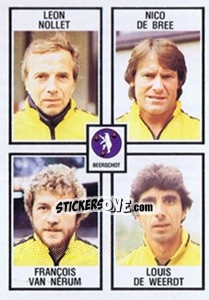 Sticker Leon Nollet / Nico de Bree / Francois van Nerum / Louis de Weerdt - Football Belgium 1981-1982 n. 382 - Panini