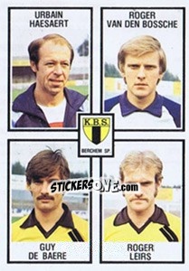 Sticker Urbain Haesaert / Roger van den Bossche / Guy de Baere / Roger Lers - Football Belgium 1981-1982 - Panini