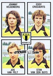 Sticker Johnny Velkeneers / Eddy Crocaerts / Jos van Pelt / Stan van den Buys - Football Belgium 1981-1982 n. 386 - Panini