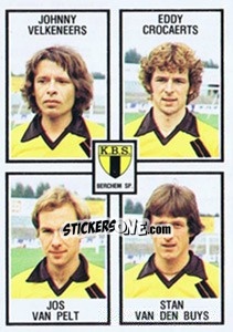 Sticker Johnny Velkeneers / Eddy Crocaerts / Jos van Pelt / Stan van den Buys - Football Belgium 1981-1982 - Panini