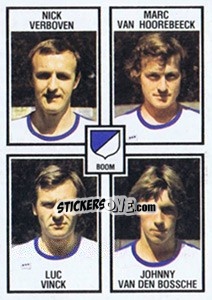 Cromo Nick Verboven / Marc van Hoorebeeck / Luc Vinck / Johnny van den Bossche - Football Belgium 1981-1982 - Panini