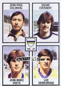 Sticker Jean-Paul Colonval / Oscar Everaert / Jean-Marc Voets / Luc Demeurisse - Football Belgium 1981-1982 - Panini