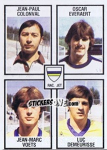 Sticker Jean-Paul Colonval / Oscar Everaert / Jean-Marc Voets / Luc Demeurisse - Football Belgium 1981-1982 n. 391 - Panini