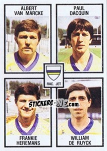 Cromo Albert van Marcke / Paul Dacquin / Frankie Heremans / William de Ruyck - Football Belgium 1981-1982 - Panini