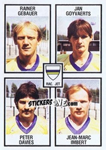 Sticker Rainer Gebauer / Jan Goyvaerts / Peter Davies / Jean-Marc Imbert - Football Belgium 1981-1982 n. 393 - Panini
