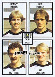 Sticker Benny Renier / Ivo Toelen / Rob Hutting / Kjos Grieten - Football Belgium 1981-1982 - Panini