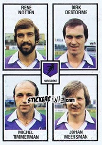 Sticker Rene Notten / Dirk Destorme / Michel Timmerman / Johan Meersman - Football Belgium 1981-1982 - Panini