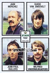 Figurina Jaak Merchez / Guido van Sweevelt / Jean-Paul Dullers / Wilfried Vandenwijngaerden - Football Belgium 1981-1982 n. 409 - Panini