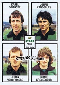 Sticker Karel Viranckx / Johan Vandeplas / Johan Vercruysse / Manu Crevecoeur - Football Belgium 1981-1982 n. 410 - Panini