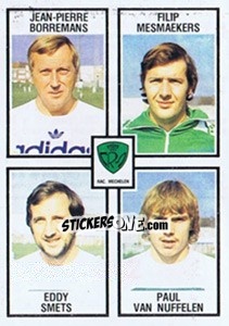 Sticker Jean-Pierre Borremans / Filip Mesmaekers / Eddy Smets / Paul van Nuffelen - Football Belgium 1981-1982 n. 412 - Panini