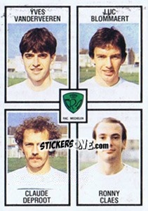 Sticker Yves Vanderveeren / Luc Blommaert / Claude Deprott / Ronny Claes - Football Belgium 1981-1982 n. 413 - Panini