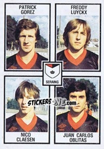 Sticker Patrick Gorez / Freddy Luyckx / Nico Clasen / Juan-Carlos Oblitas - Football Belgium 1981-1982 n. 420 - Panini