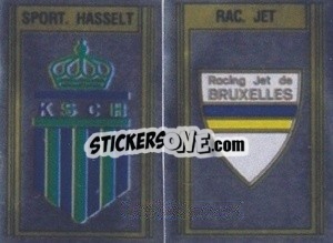 Cromo Badge Sporting Hasselt / Badge Racing Jet Bruxelles - Football Belgium 1983-1984 - Panini