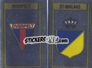 Sticker Badge Overpelt / Badge St-Niklaas - Football Belgium 1983-1984 - Panini
