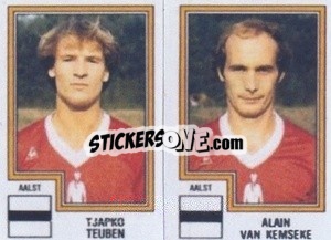 Sticker Tjapko Teuben / Alain van Kemseke - Football Belgium 1983-1984 n. 352 - Panini