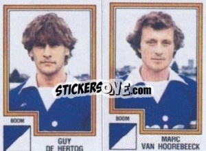Sticker Guy de Hertog / Marc van Hoorebeeck - Football Belgium 1983-1984 - Panini